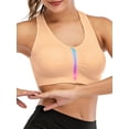 thumbnail image 2 of DODOING Sports Bra Women Front Color Zipper Sports Bra Wireless Post-op Bra Active Yoga Sports Bra Tank Top Bra, 2 of 8