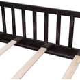 thumbnail image 6 of Twin Size Floor Bed for Little Ones, Wood Twin Montessori Bed Frame with Fence Guardrails and & Support Slats, Twin Playhouse Bed Without Door, Wood Fence Bed Playpen Bed, Expresso, 6 of 7