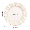thumbnail image 3 of Efavormart 6 Pack | 13" Beige Acrylic Plastic Dinner Plate Chargers With Gold Brushed Wavy Scalloped Rim, 3 of 11