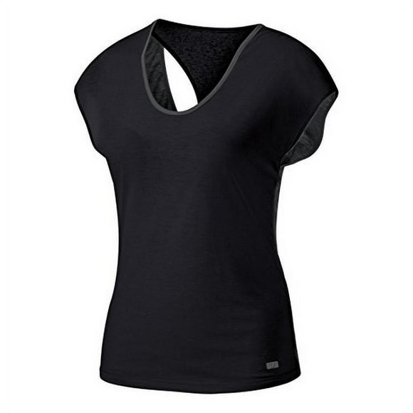 ASICS T-Shirt à Manches Courtes Réversible Studio Fit Sana pour Femmes Gris Foncé/noir Performance TP (US 4-6)