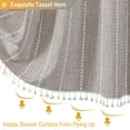 thumbnail image 4 of VOTRUDI Bohemian Linen Shower Curtain Heavy Duty Striped 71x71in with Tassel & 12 Hooks, 4 of 7
