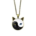 thumbnail image 1 of Collar con colgante de gato de cristal con diseño de Tai Chi Yin Yang para mujer, 1 of 1