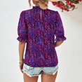 thumbnail image 4 of Pompotops Chemise Décontractée à Manches Courtes pour Femmes, Col Rond, Blouse en Solde, 4 of 8