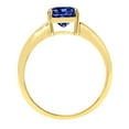 thumbnail image 3 of 2 ct Cushion Cut Simulated Tanzanite Solitaire 18K Yellow Gold Womens Engagement Ring, 3 of 4