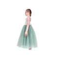thumbnail image 4 of Girls Dress Green Lace Tulle Hollow Back Halter Elegant Bridesmaid 8 Years, 4 of 7