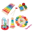 thumbnail image 2 of Juego de juguetes educativos de madera con bloques de clasificación y apilamiento de madera, juguetes sensoriales Montessori para niños y niñas, 5 uds, 2 of 9