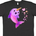 thumbnail image 4 of Inktastic Valentine's Day Cute Pink Narwhal with Hearts T-Shirt, 4 of 5
