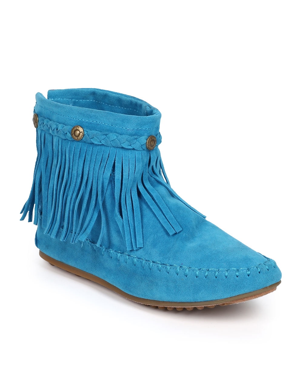 women's fringe moccasin boots