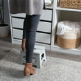 thumbnail image 4 of Simplify Plastic 9" Stripe Top Single Step Folding Step Stool, Gray, 4 of 6