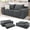 Gray, variant on Senfot Queen Size Compressed Memory Foam Sofa, Modern Convertible Couch, Soft Seating for Living Room Apartment Small Space Gray