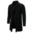 thumbnail image 4 of WREESH Fashion Cardigan Men's Casual Top Round Knit Sweater Casual Top Long Sleeved Jacket Coat Black, 4 of 8
