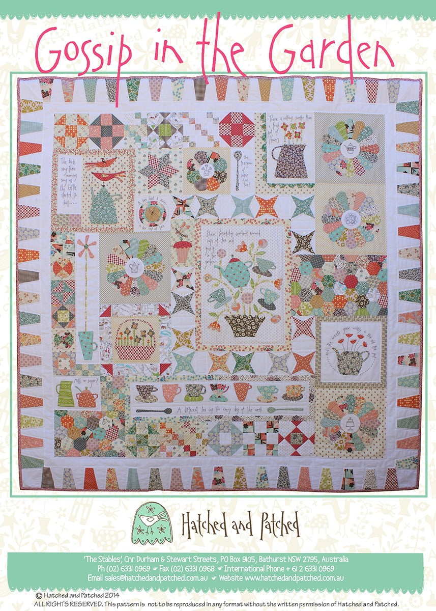 Gossip In The Garden Applique Quilt Pattern by Hatched and Patched