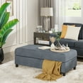 thumbnail image 5 of Sobaniilo 45” Hinged Storage Ottoman Bench, Entryway Bench, Storage Chest, Foot Rest Stool for Living Room, Bedroom (Blue Gray), 5 of 9