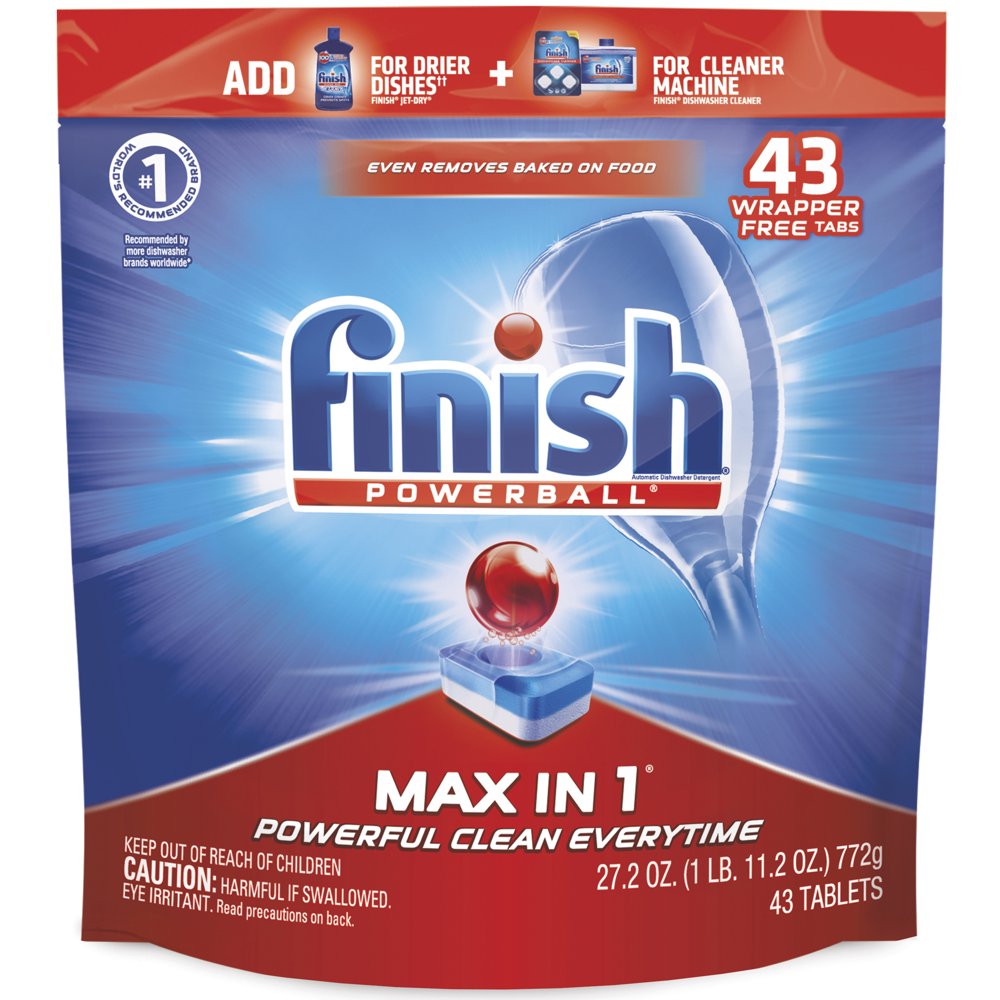Finish Powerball Tabs Automatic Dishwasher Detergent, Shine & Protect