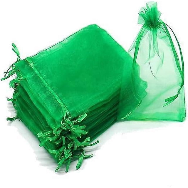 Bolsas de regalo de organza, 100 unidades, medianas, 10 x 15 cm, con cordón, para joyas, regalos de boda y dulces.