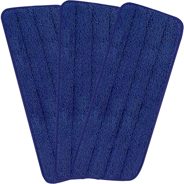CUITING 3 Pcs Replacement Microfiber Pad for Universal Commercial 16.5 Inch Mop Head Flat Mop Head Wet & Dry Commercial Cleaning Refills Reusable Mop Refills Fit for Most Microfiber Flat