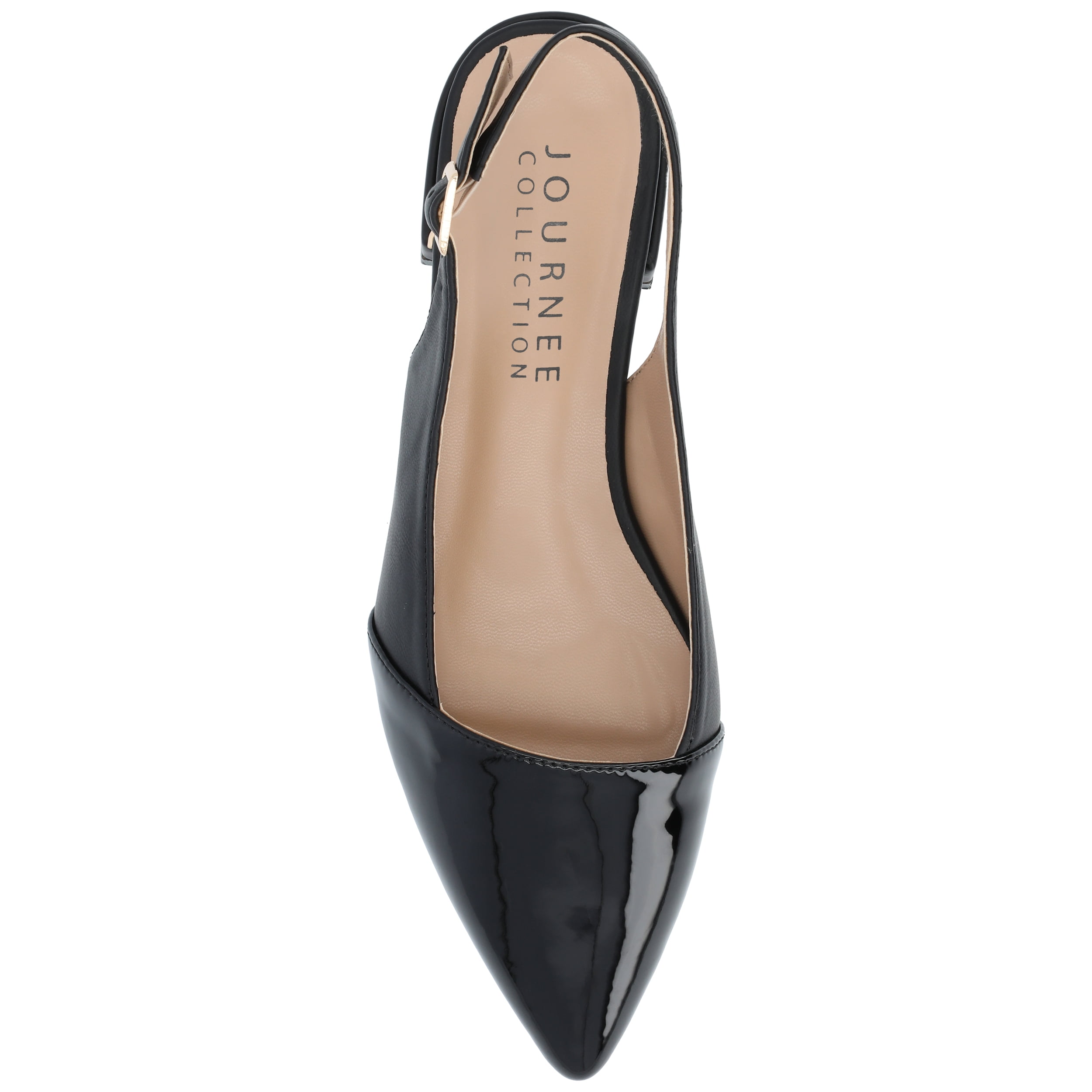 Journee Womens Bertie Sling Back Two Tone Pointed Toe Flats