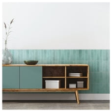 Smart Tiles Peel and Stick Backsplash, 5 Adhesive Tiles, Morocco Blue, 11.43"x9"