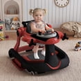 thumbnail image 6 of AILEEKISS 5-in-1 Musical Baby Walker with Wheels, Foldable Baby Walker for Boys Girls, Red, 6 of 10