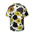 thumbnail image 2 of Disketp Men's Hawaiian Black Cow Print Print Shirts Button Down Holiday Beach Shirts-4X-Large, 2 of 7