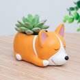 thumbnail image 2 of Jinsinto Pot en Résine en Forme de Corgi, Jardinière pour Plantes, Herbes, Cactus, 2 of 3