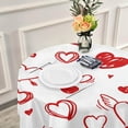 thumbnail image 6 of Coolnut Valentine's Day Love Heart Round Tablecloth, Washable Oil Proof Table Cover for Kitchen Holiday Party Wedding Picnic Decoration, 6 of 7