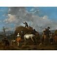 thumbnail image 2 of Johannes Lingelbach 18x15 Gold Ornate Wood Frame and Double Matted Museum Art Print Titled - Harvesting the Hay, 2 of 4