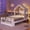 White, variant on Afuhoklles Twin Size Platform Bed Frame With 2 Storage Drawers And Open Bookshelves for Bedroom,House Bed with Roof & Curtain & Window, White
