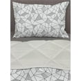 thumbnail image 3 of Abstract Comforter & Sham Bedding Set, Surreal Doodle Drawing Style Geometric Cubism Pattern Line Art Inspired Design, 3 pcs Duvet Set Microfiber Filling Quilt, 5 Sizes, White Black, by Ambesonne, 3 of 4