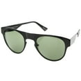 thumbnail image 2 of sunglassLA Unisex Men's Flat Metal Frame Keyhole Nose Bridge Horn Rimmed Aviator Sunglasses 51mm (Black / Green) - 51mm, 2 of 4