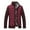 Wine, variant on IYTR Mens Winter Jacket Plus Velvet Padded Warm Knit Coats with Pocket Long Sleeve Jacket Zipper Stand-up Collar Patchwork Blue XXXL