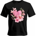 thumbnail image 1 of Camisetas gráficas informales de manga corta con estampado de flores y amor para San Valentín para hombre, 1 of 8