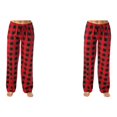 thumbnail image 1 of Pantalón largo Jumpingount de poliéster para mujer colorido informal transpirable a cuadros Rojo XXL 2piezas, 1 of 6