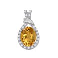 thumbnail image 2 of Mauli Jewels Engagement Necklace for Women 1.90 Carat Beautiful Oval Shape Gemstone And Diamond Pendant 4 prongs 10K White Gold With 18'' Rope Chain|Silver Chain, 2 of 6