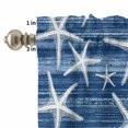 thumbnail image 4 of Sea Stars Curtain Valances Set Summer Beach Sea Stars Navy Blue Texture Kitchen Curtains 24&nbsp;inch Length Rod Pocket Valance and Tiers 3 Piece Set Small Bedroom Bathroom Laundry Decor, 4 of 9