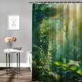 thumbnail image 2 of Orinice Rainforest shower curtain green tree forest plant sunlight primitive natural landscape polyester fabric set 36x72, 2 of 7