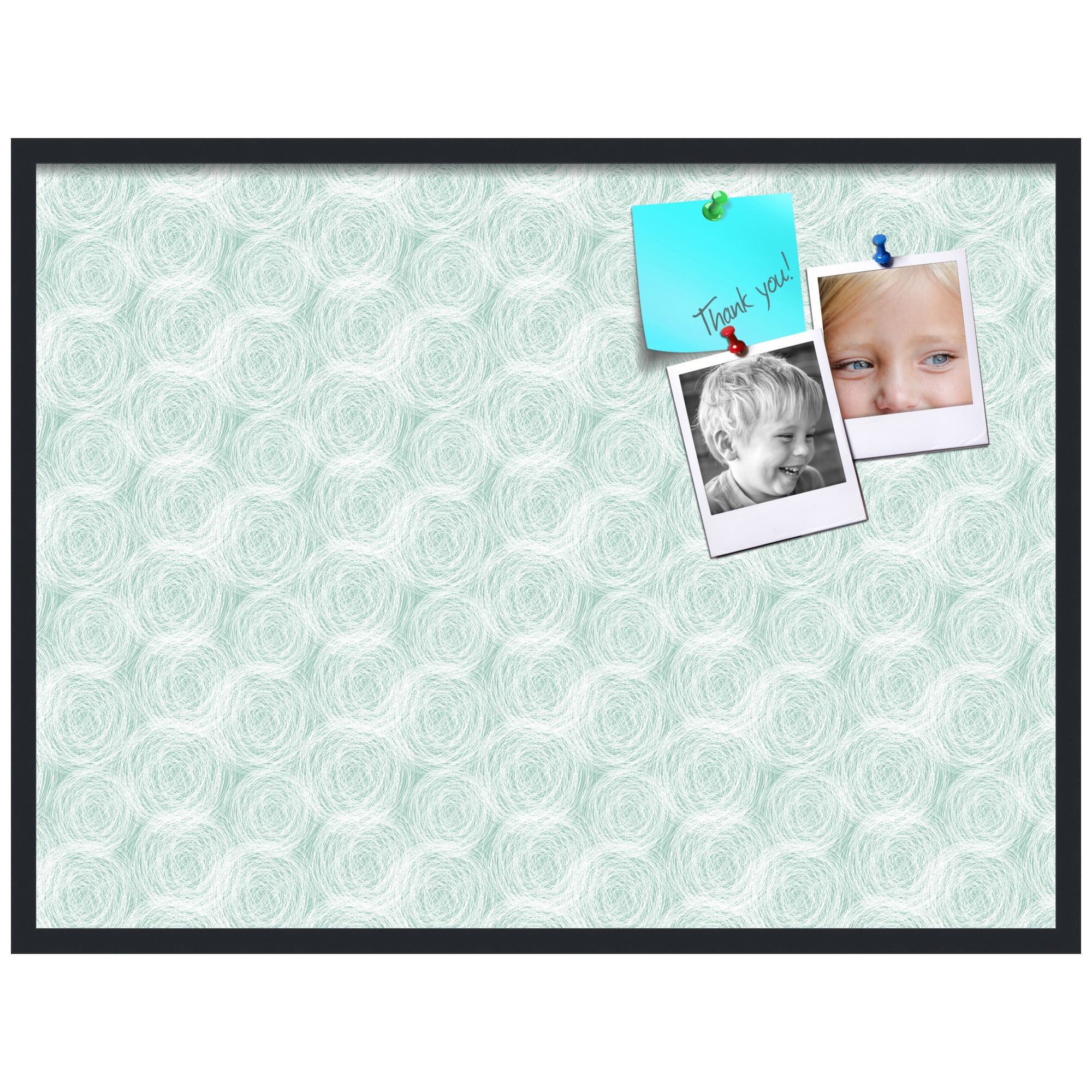 PinPix ArtToFrames 38x28 Custom Cork Bulletin Board    Poster Board Has a Fabric Style Canvas Finish, Framed in Satin Black (PinPix-1926)