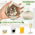 thumbnail image 3 of 6 Pcs Drink Coasters with Holder 3.94in Woven Coasters for Drinks Watercolor Clipart Snowmen Coaster Set for Protection Table, 3 of 7