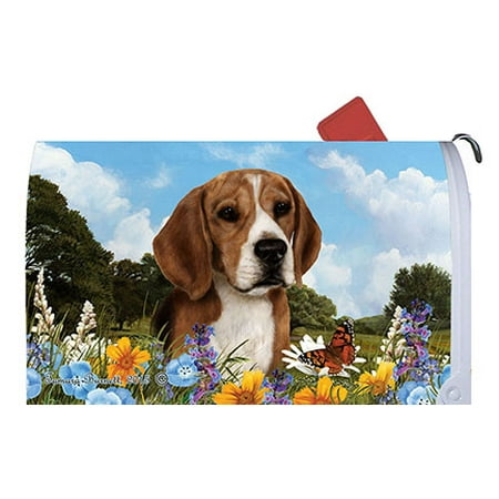 beagle best of breed summer flowers dog breed mail box cover