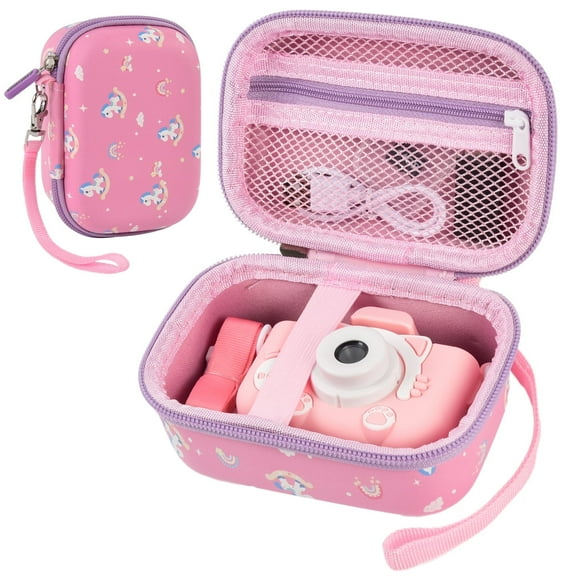 Kids Camera Case​​ for Goopow/for Mgaolo - ​​Travel Camera Bag​​ with ​​Zipper Mesh Pocket​​ - Pink (Box only)