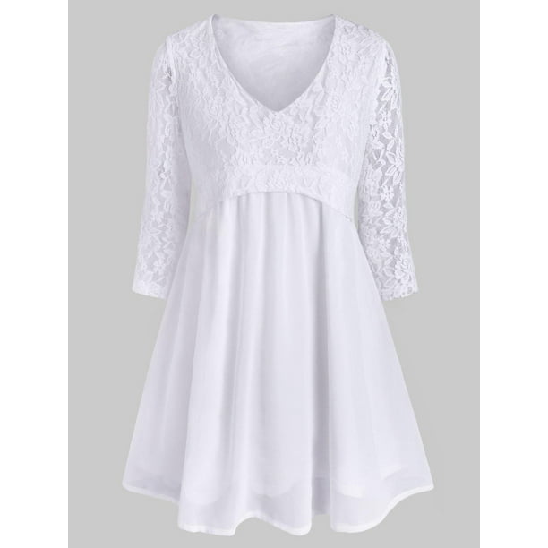 Además de inserción del cordón del tamaño de la blusa 2fer Rosegal Blusas Tallas Grandes