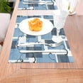 thumbnail image 5 of YFYANG Washable Heat-Resistant Placemats, 70% PVC/30% Polyester, Blue Dream Cloud Graffiti Kitchen Table Mat, 12" x 18" 1 Piece, 5 of 6