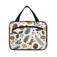 thumbnail image 2 of Travel Hanging Toiletry Bag with 4 Zipped Compartments Waterproof Makeup Accessories Spacious Cosmetic Bag Christmas Spices and Holly Leaves Large, 2 of 9