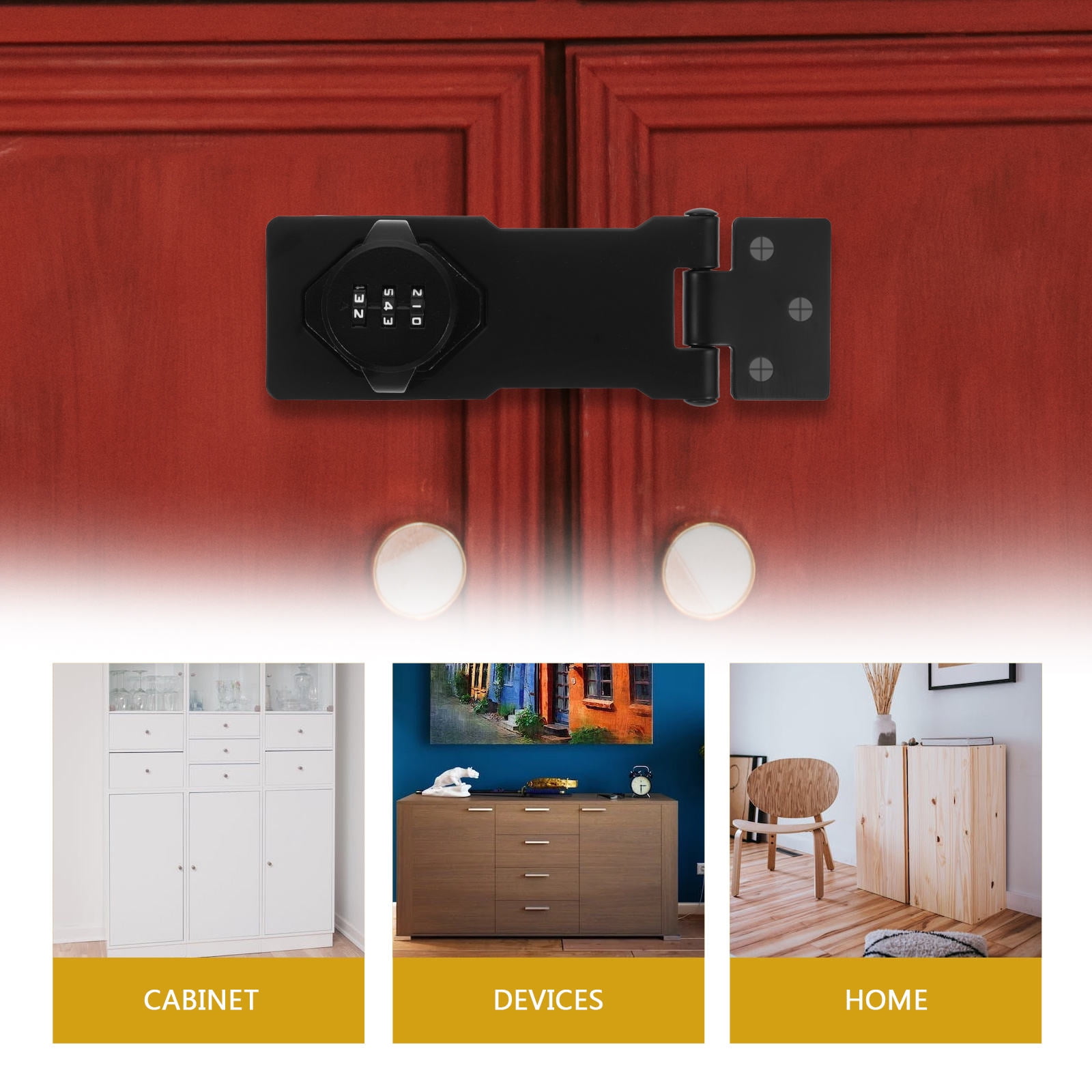 Tineasur Combination Cabinet Lock Keyless Security Lock For Cabinets Durable Design 2pcs For Home Office
