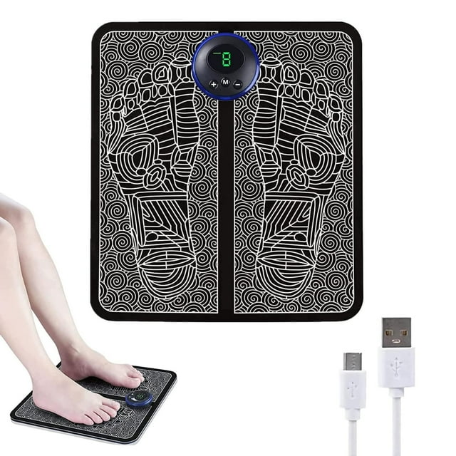 Masajeador de Pies EMS Eléctrico Portátil Plegable con 8 Modos y 19 Intensidades Recargable USB