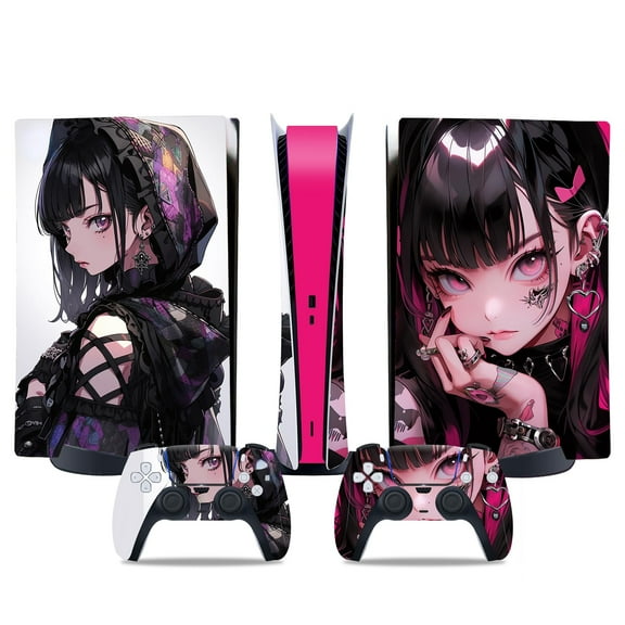Anime Skin Compatible with P-s5 Console Controller, Vinyl Decal Sticker for P-s5 Console Disc/Digital Edition Accessories