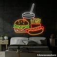 thumbnail image 4 of Glowneon Burger Neon Sign, Hotdog French Fries Led Light, Fast Food Decor, Hamburger Decor Store, 4 of 5
