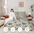 thumbnail image 3 of Erosebridal Cute Bats Queen Comforter Set 3 Pieces,Halloween Floral Animal Comforter Sets Queen,Sage Green,Reversible,1 Comforter and 2 Pillowcases, 3 of 6
