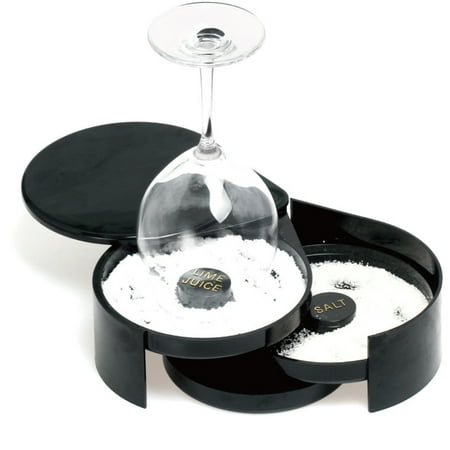 

ODOMY 3 Tier Glass Rimmer Margarita and Cocktail Rimmer Foldable and Portable Salt and Sugar Rimming Spice Container Bar Accessories for Home or Professional Bars