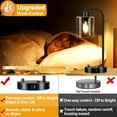 thumbnail image 2 of Set of 2 Industrial Table Lamps with USB Port, Dimmable Bedside Lamps for Bedrooms, Nightstand Desk  with Glass Shade for Reading, 2 of 7